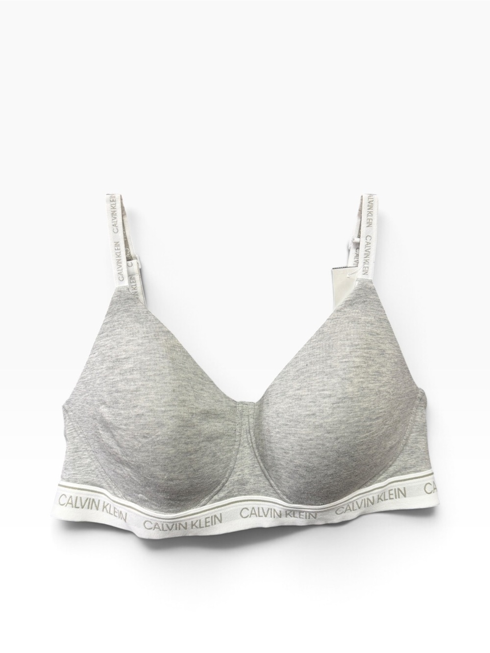 Calvin Klein Women’s Wireless Bra Size Medium Gray Logo Band NWOT